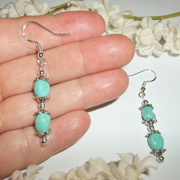 Earring, Earring, Earring, Earring Earrings Turquoise Blue Earring Set 4167 - Picture 6 of 10